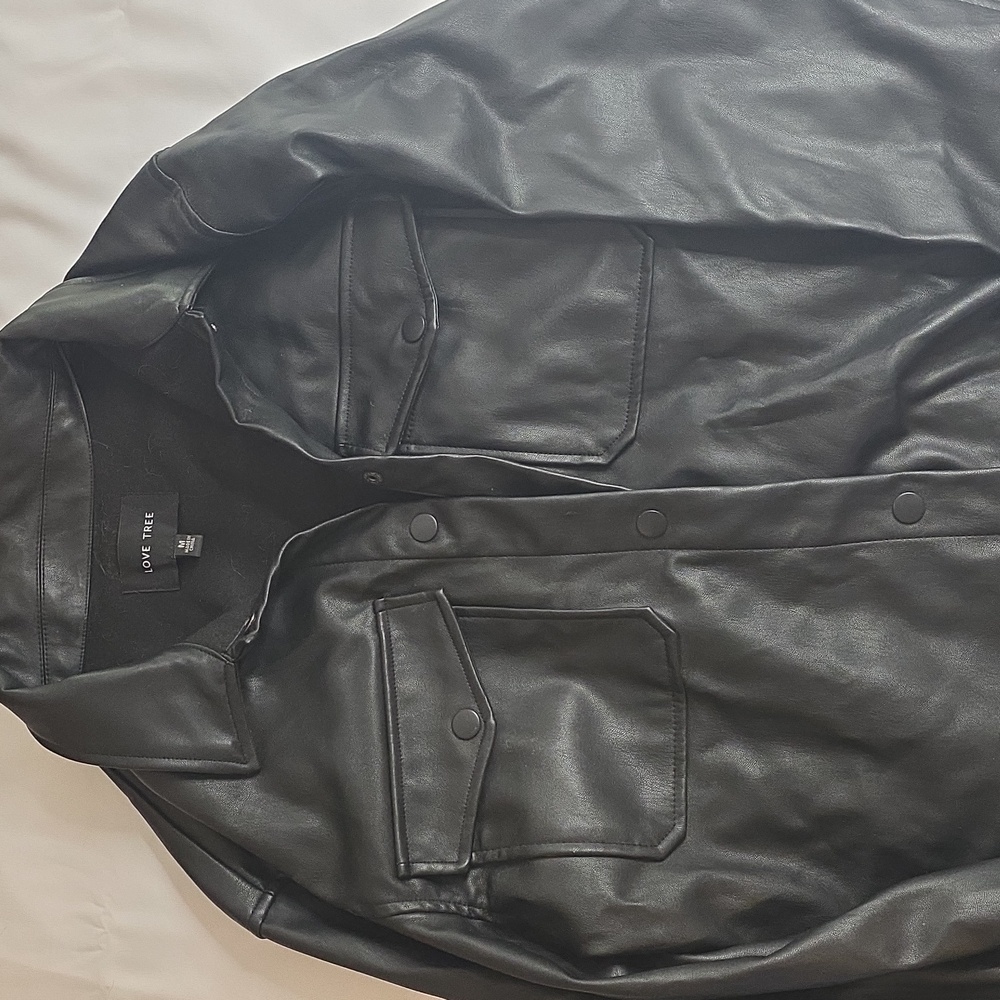 Love Tree Black Shirt Jacket